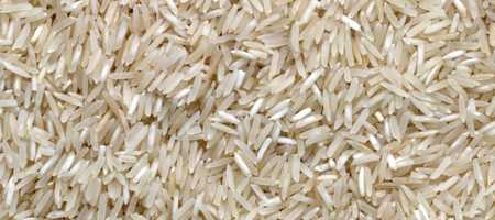 A picture of a bundle of rice, used in Swahili cuisine to make Pilau.